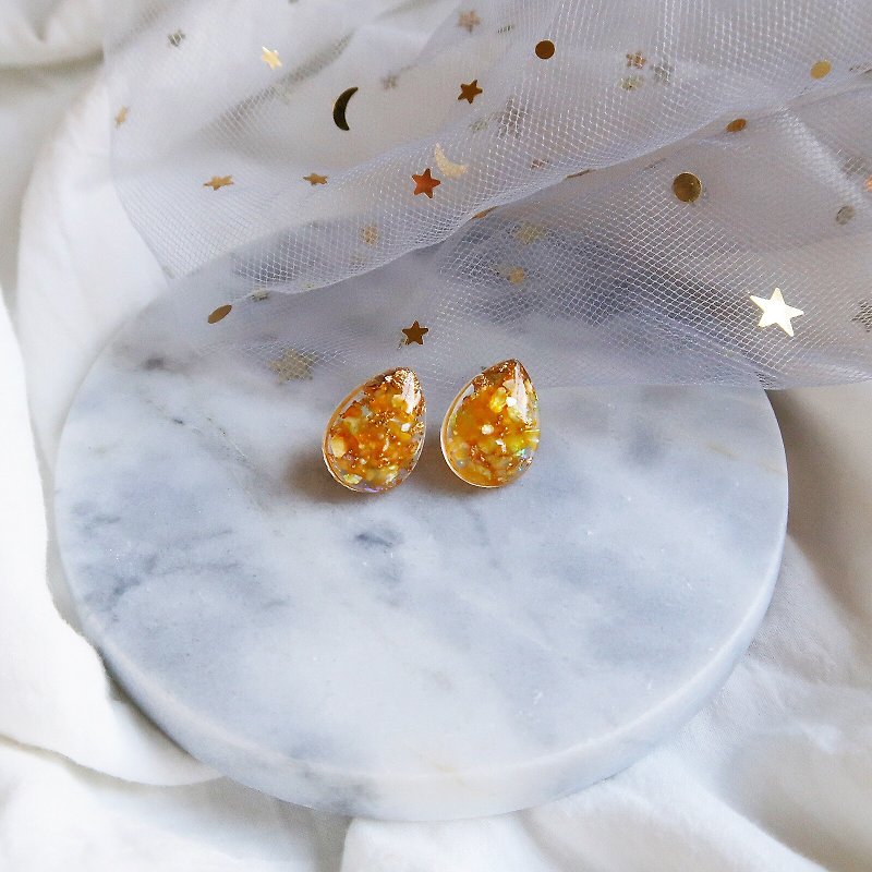 French romantic medical steel earrings - ต่างหู - เปลือกหอย สีเหลือง