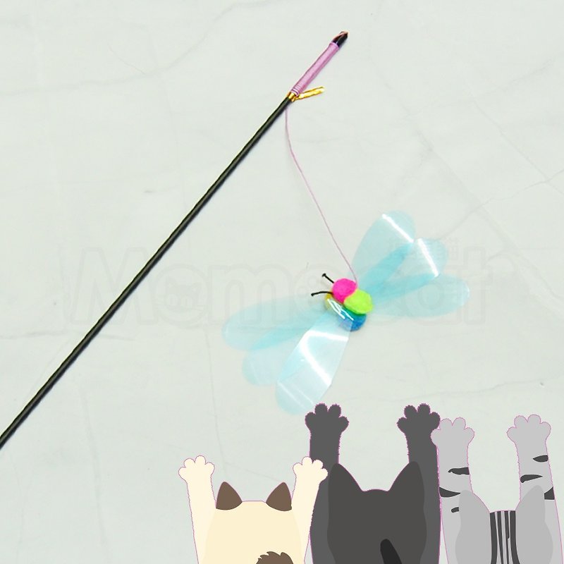 พลาสติก ของเล่นสัตว์ - 【MOMOCAT】Flying Butterfly Funny Cat Stick