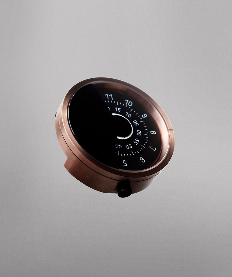 ANICORN Series 000 簡約轉盤機械手錶－純鋼玫瑰金+黑色 - 男裝錶/中性錶 - 貴金屬 金色
