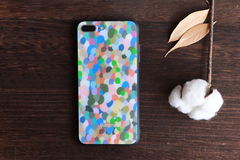 Colored dot glass phone case - เคส/ซองมือถือ - แก้ว หลากหลายสี