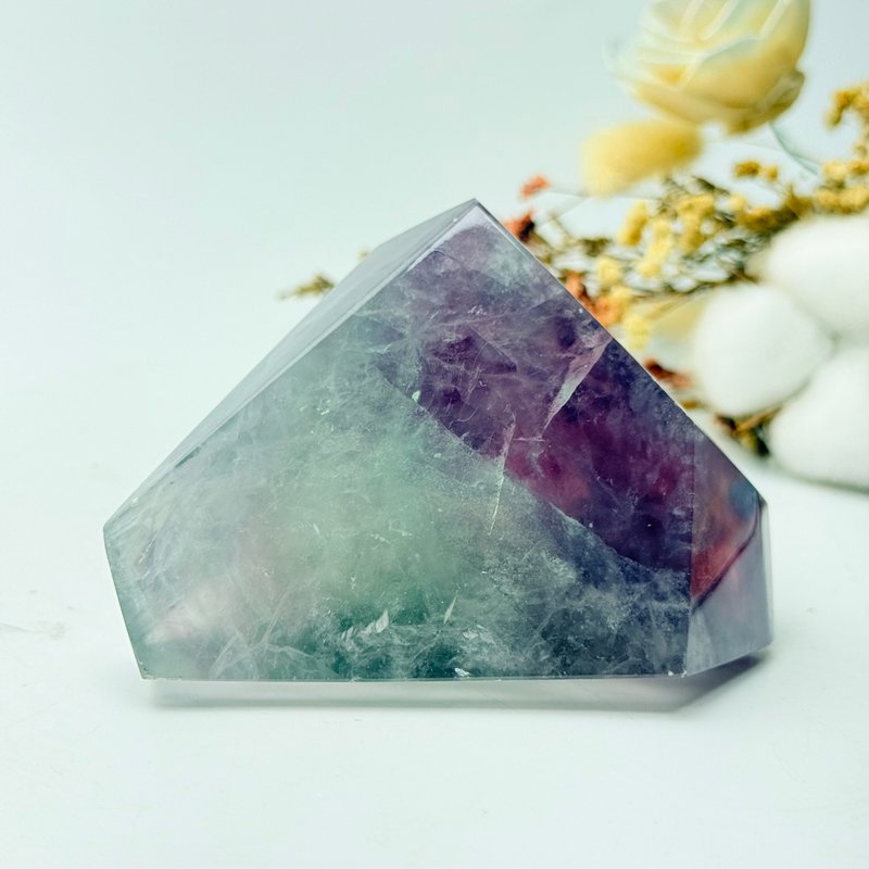 西瓜螢石 山形千層 層巒疊嶂 葡紫色 水綠色 彩虹光 粉17 - 擺飾/家飾品 - 水晶 多色