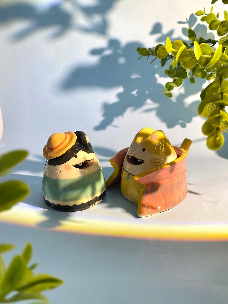 Cute handmade ceramic dolls for home decoration. - Pottery & Ceramics - Pottery Multicolor