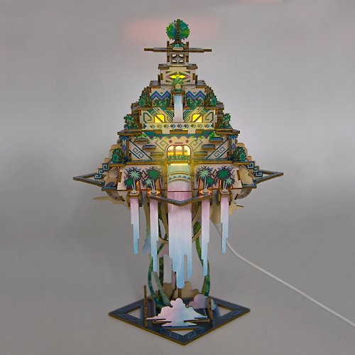 Team Green Jigzle 3D立體拼圖 世界神話系列-巴比倫空中花園 | 小夜燈