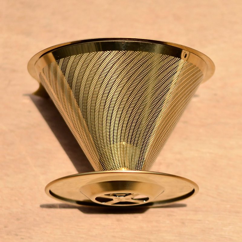 Titanium gold flow rate coffee filter cup (with chassis) 2-4cup - เครื่องทำกาแฟ - สแตนเลส 