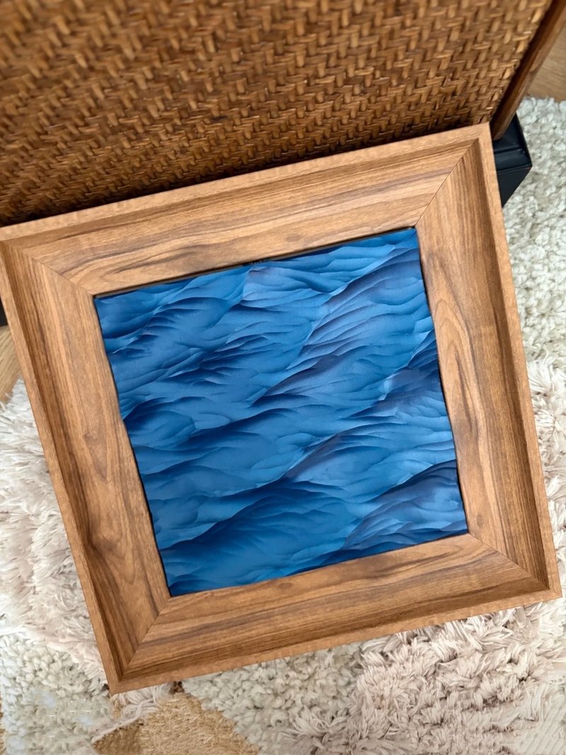 石膏海浪 浪漫裝飾畫 手工擺件 喬遷/生日禮物 - 擺飾/家飾品 - 其他材質 藍色