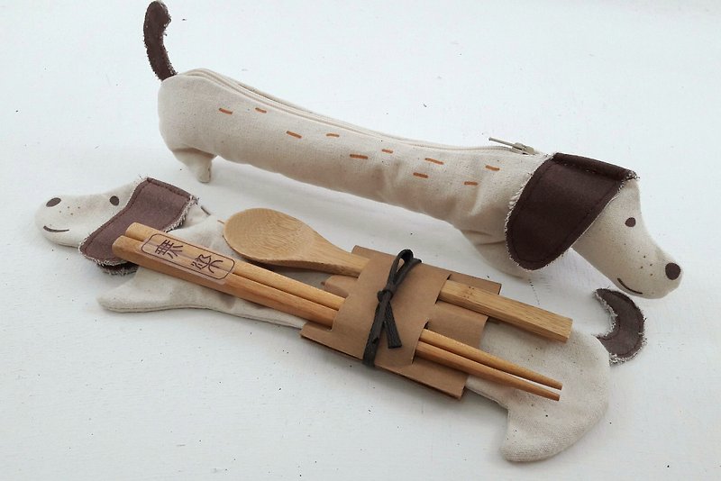 Eco Chopsticks Bag-Dachshund Dog - อื่นๆ - ผ้าฝ้าย/ผ้าลินิน 