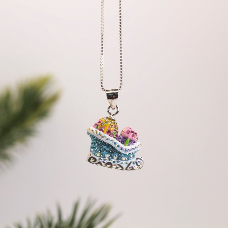 Christmas gift。NECKLACE。CRYSTAL JEWELRY SERIES - สร้อยคอ - วัสดุอื่นๆ ขาว