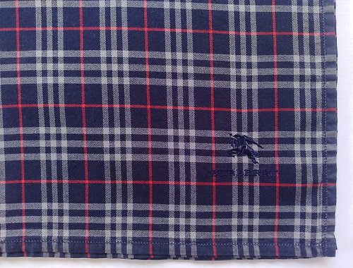 orangesodapanda Burberry nova check Vintage Men Pocket Square Handkerchief 18.5 x 18.5 inches