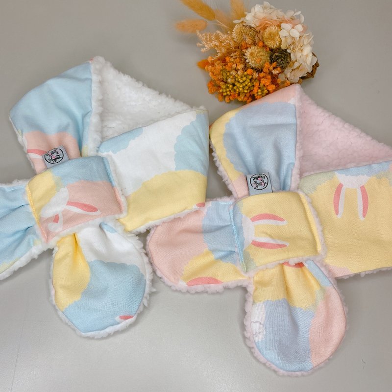 -Baby Yushou Studio-Baby scarf∣Hand-made scarf∣Fried hair scarf∣Rabbit head and tail hair - เสื้อยืด - ไฟเบอร์อื่นๆ สึชมพู