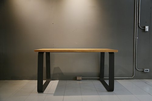 銳龍工藝設計 工業風梯字型導圓桌腳_餐桌/工作桌/辦公桌/書桌 (黑鐵色)