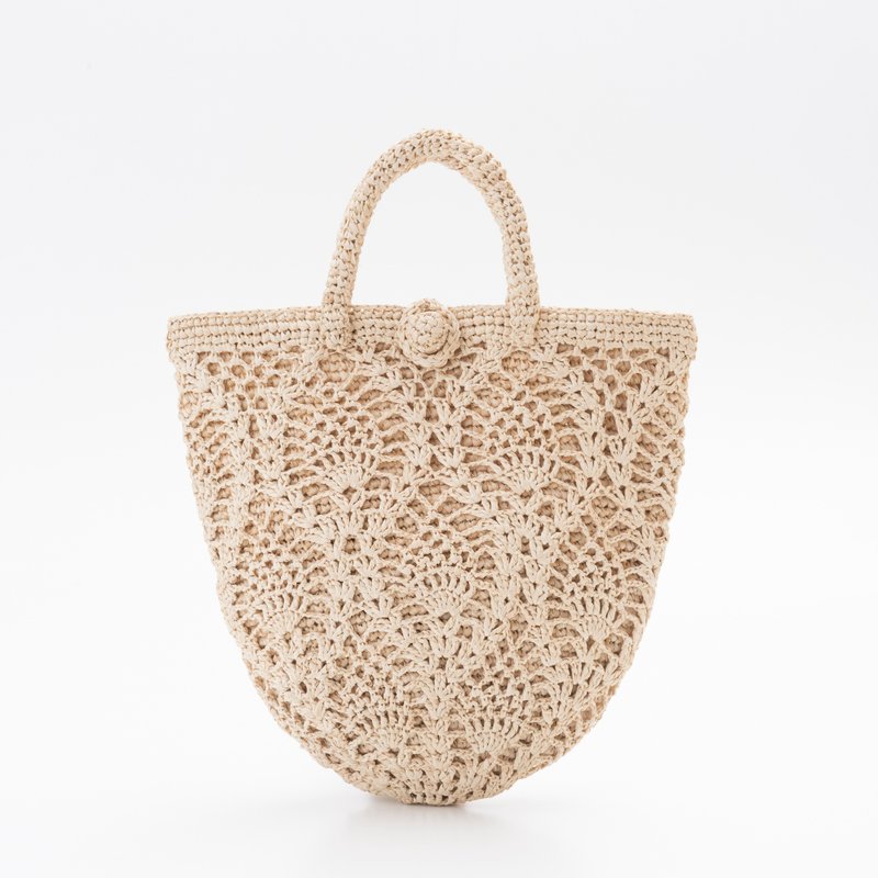 PINEAPPLE BAG(22model) - Straw Raffia hand Crochet Bag - กระเป๋าถือ - วัสดุอีโค สีนำ้ตาล