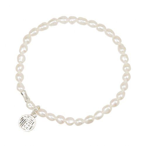 正佳珠寶 Gemsrich Jewelry 【正佳珠寶】天然珍珠 銀福字 隨形珍珠手珠
