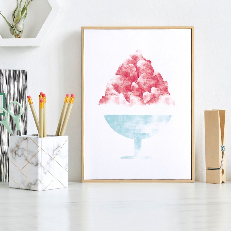 Cotton & Hemp Posters Red - Song! THE SUIKA!-Watercolor ice art, Printable wall art ice cream poster