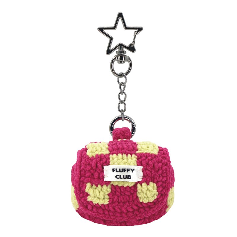 'CHECKMATE!' checkerboard AirPods 3 & Pro Case (PINK YELLOW _ STAR SPRING ) - AirPods/耳機保護套 - 繡線 粉紅色