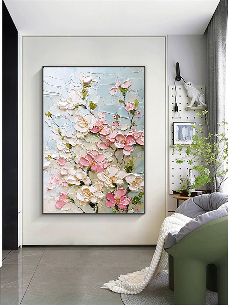 Handmade Abstract Painting Canvas Wall Art Picture for Living Room Decoration - Posters - Linen Multicolor