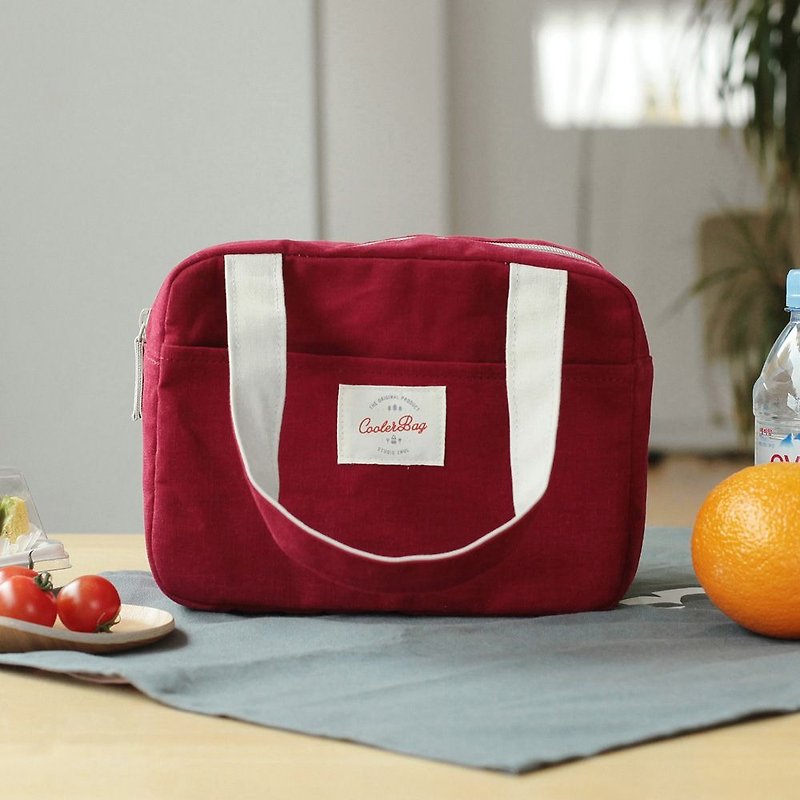 2NUL- picnic time cold storage bag V2- Bogan to red, TNL84574 - กระเป๋าคุณแม่ - ผ้าฝ้าย/ผ้าลินิน สีแดง