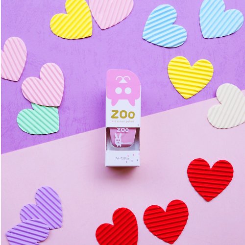 Lily35 頂級有機美妝 / ZOO設計師兒童指甲油 #14 粉嫩玫瑰兔 (櫻花粉) | ZOOㄖㄨˋ兒童拋棄式指甲油 無毒可撕
