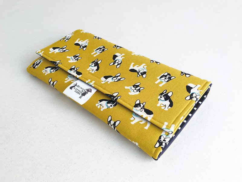 Go Out Portable Diaper Mat - Yellow and Black Dot Bulldog - อื่นๆ - ผ้าฝ้าย/ผ้าลินิน 