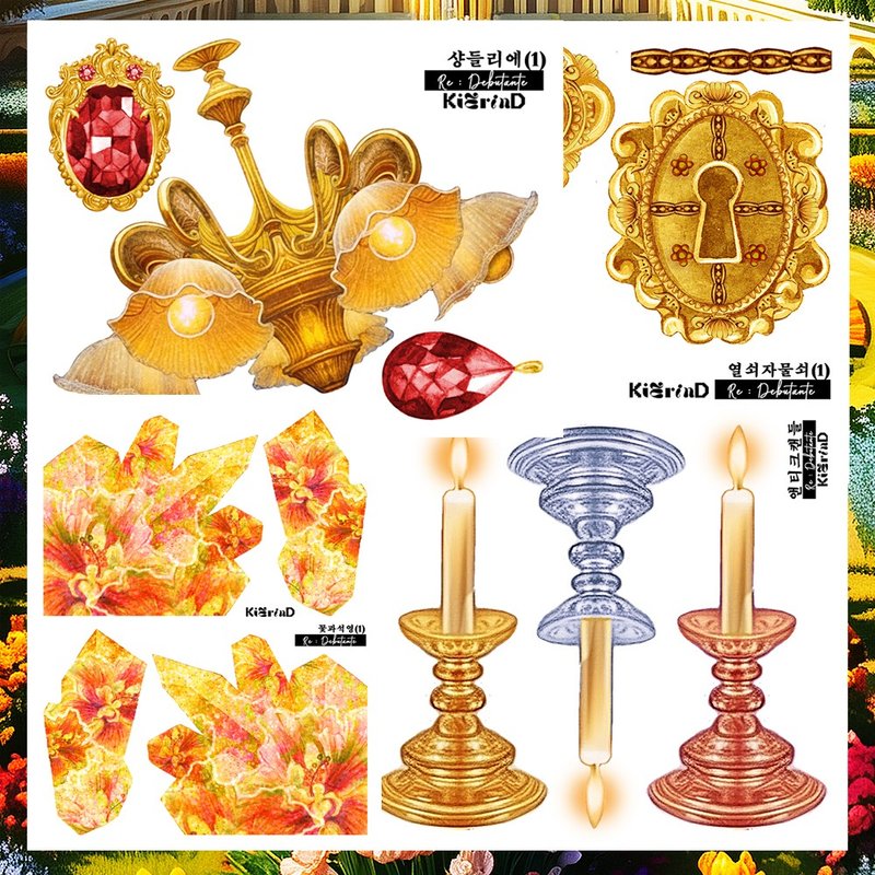 Debutante Decorative Props Stickers (10sorts) - 貼紙 - 紙 多色