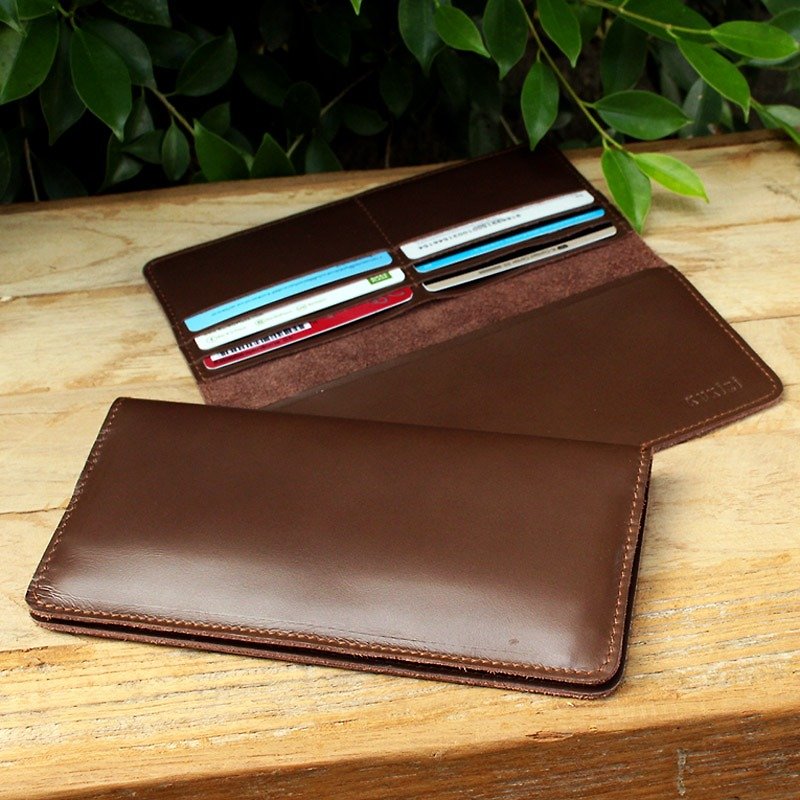 Wallet - My Soft - Brown (Genuine Cow Leather) / Leather Wallet / Long Wallet - 長短皮夾/錢包 - 真皮 
