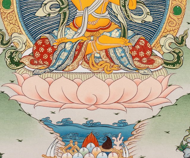 送料無料　手描き 原画 仏画【白度母】落款サイン有り 額装付 Amazon.co.jp: ぷえちя A4 額付き ポスター 仙厓義梵 仙厓和尚