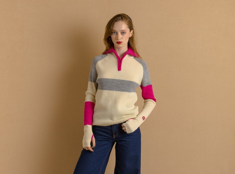 Ulvang Knit Jumper Sweater/ Handknit Iceland Wool Long Sleeve Jumper 7850 - 女毛衣/針織衫 - 羊毛 粉紅色