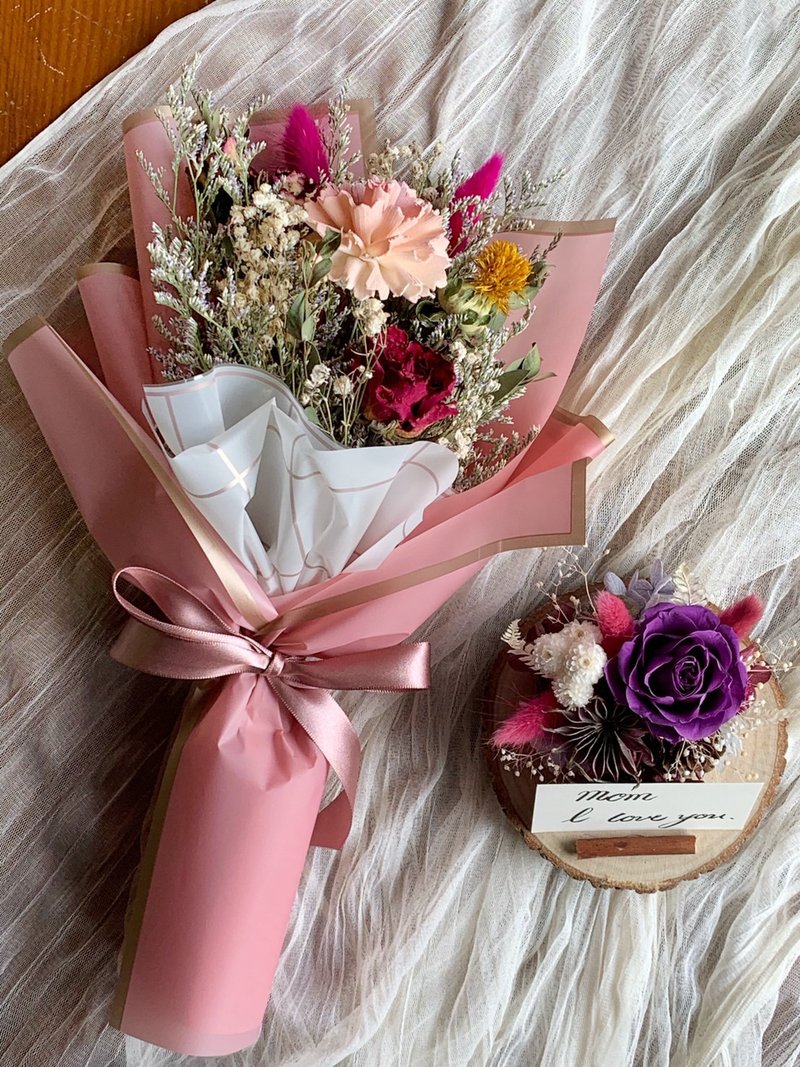 衷心感謝 索拉康乃馨花束(粉).母親節.花束.乾燥花束.永生花. - 乾燥花/永生花 - 植物．花 粉紅色