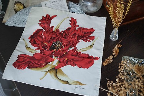 guii古意雜貨 日本雜貨-Jim Thompson霸氣手繪牡丹花朵印花絲巾