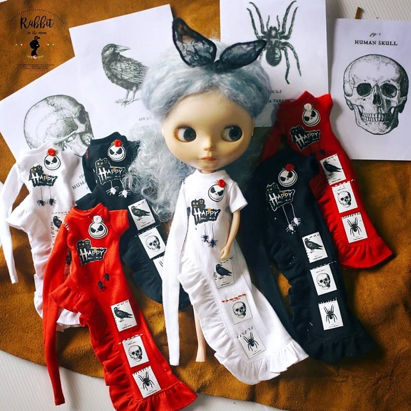 Gothic halloween dress. Fit for Neoblythe,Pullip,Licca dolls. - 其他 - 棉．麻 