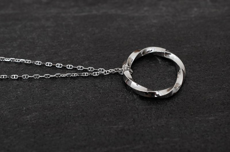 Sterling Silver Necklaces Silver - Swirl Ring Necklace in Sterling Silver
