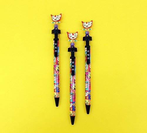 彩虹文創 【古拉奇GOOD LUCK】貓咪公仔造型 可愛 繽紛原子筆