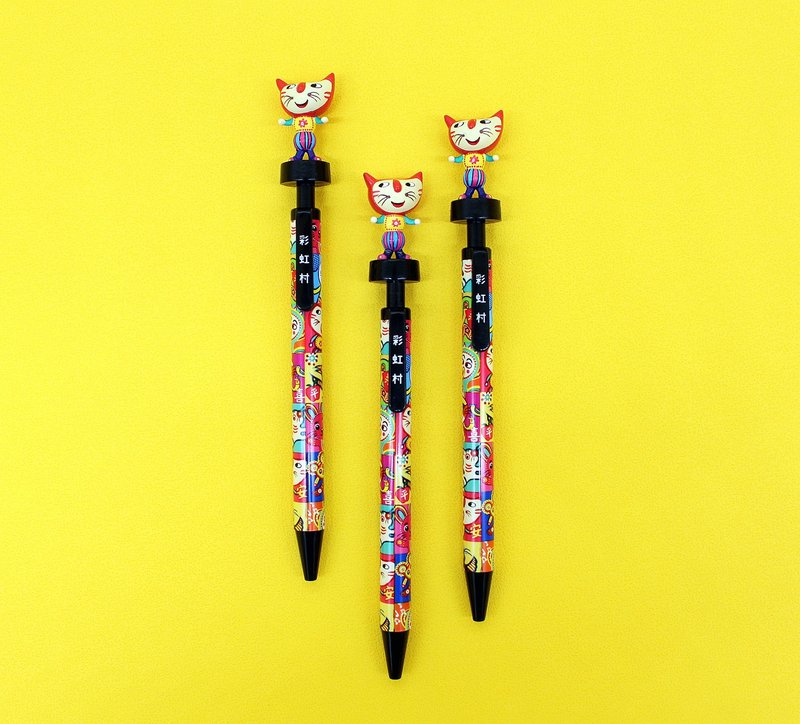 【GOOD LUCK】Cat doll shape cute and colorful ball pen - Ballpoint & Gel Pens - Plastic Multicolor