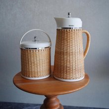 Zojirushi Handmade Rattan Kettle Coffee Pot Magic Bottle Insulated Pot Used  - Shop the-old-soul Vacuum Flasks - Pinkoi