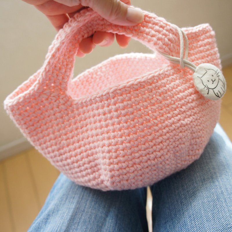 Cotton & Hemp Handbags & Totes Pink - Ba-ba handmade Crochet bag  No.CSB29