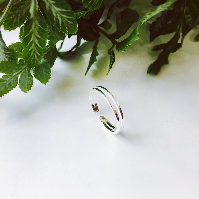 925 sterling silver [parallel line activity ring] - General Rings - Other Metals Green