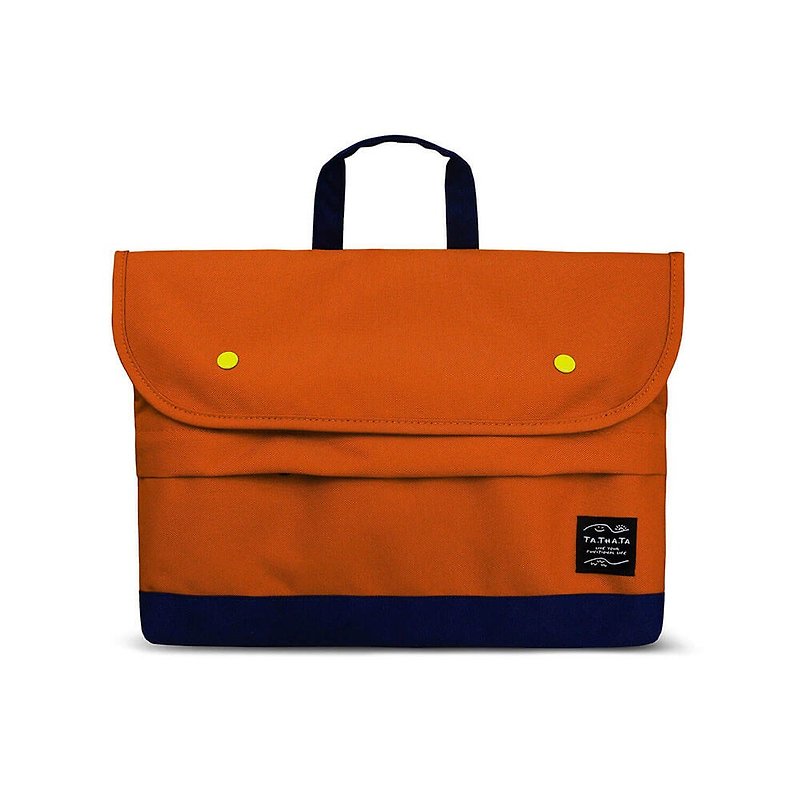 (Recycled fabric) Bean relife brick laptop sleeve 13 inch, 15 inch - กระเป๋าแล็ปท็อป - วัสดุอีโค สีส้ม
