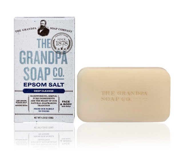 The Grandpa Soap Company Epsom Salt Soda Deep Cleanse Bar Soap 4.25 Oz Pack  of 3