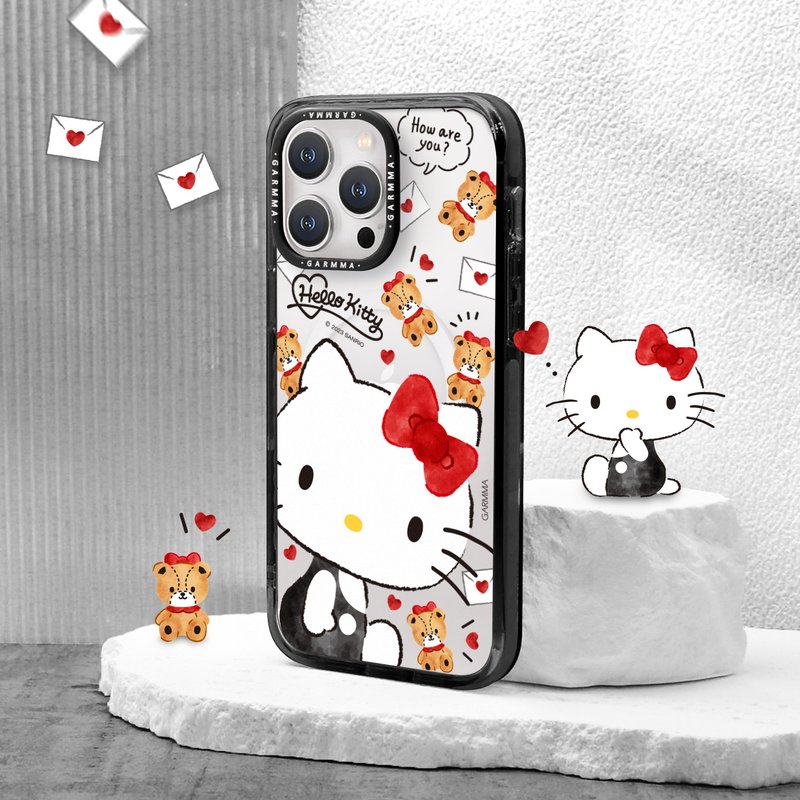 GARMMA Hello Kitty iPhone 15 series magnetic protective case, sweet best friend - เคส/ซองมือถือ - พลาสติก สีดำ