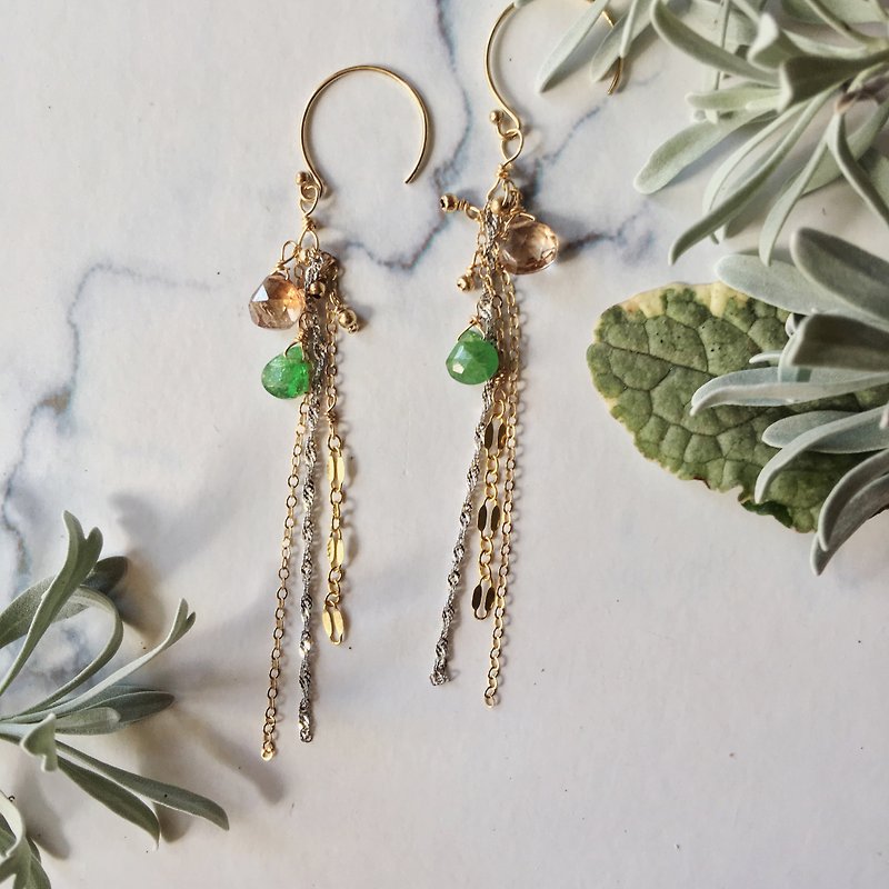 Handmade earrings Raphael's imagination - Earrings & Clip-ons - Gemstone Green