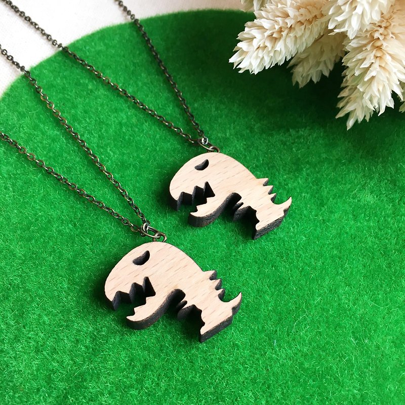 Dinosaur Necklace（Discount:2 pieces／set) Friendship - Necklaces - Wood 