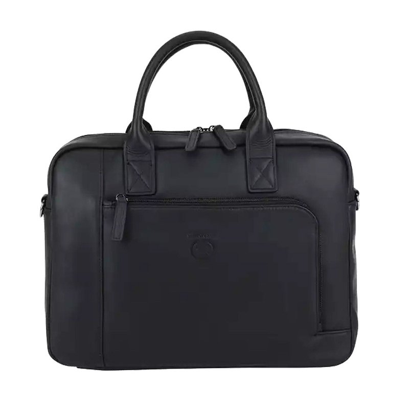 CERRUTI 1881 限量2折 頂級小牛皮公事包/肩背包 全新專櫃展示品 - 側背包/斜背包 - 真皮 黑色