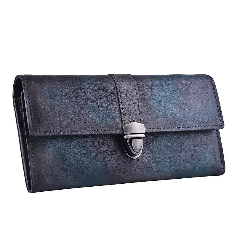 Leather Wallet Mens, Leather iPhone wallet, iPhone 6 Wallet Case - Clutch Bags - Genuine Leather Blue