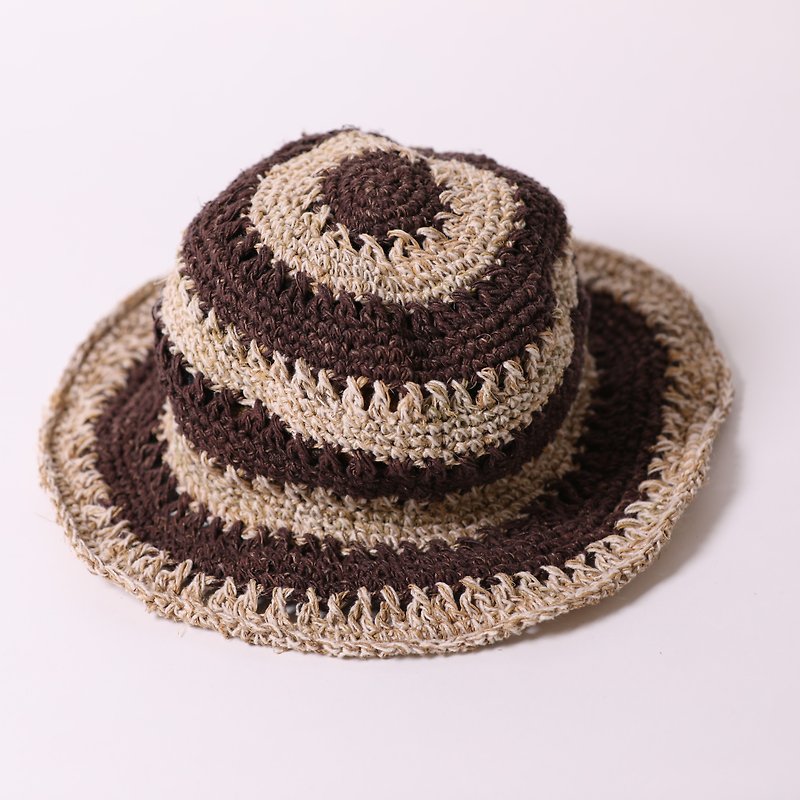 棉麻針織圓帽 | 咖啡 |公平貿易 - 帽子 - 棉．麻 咖啡色