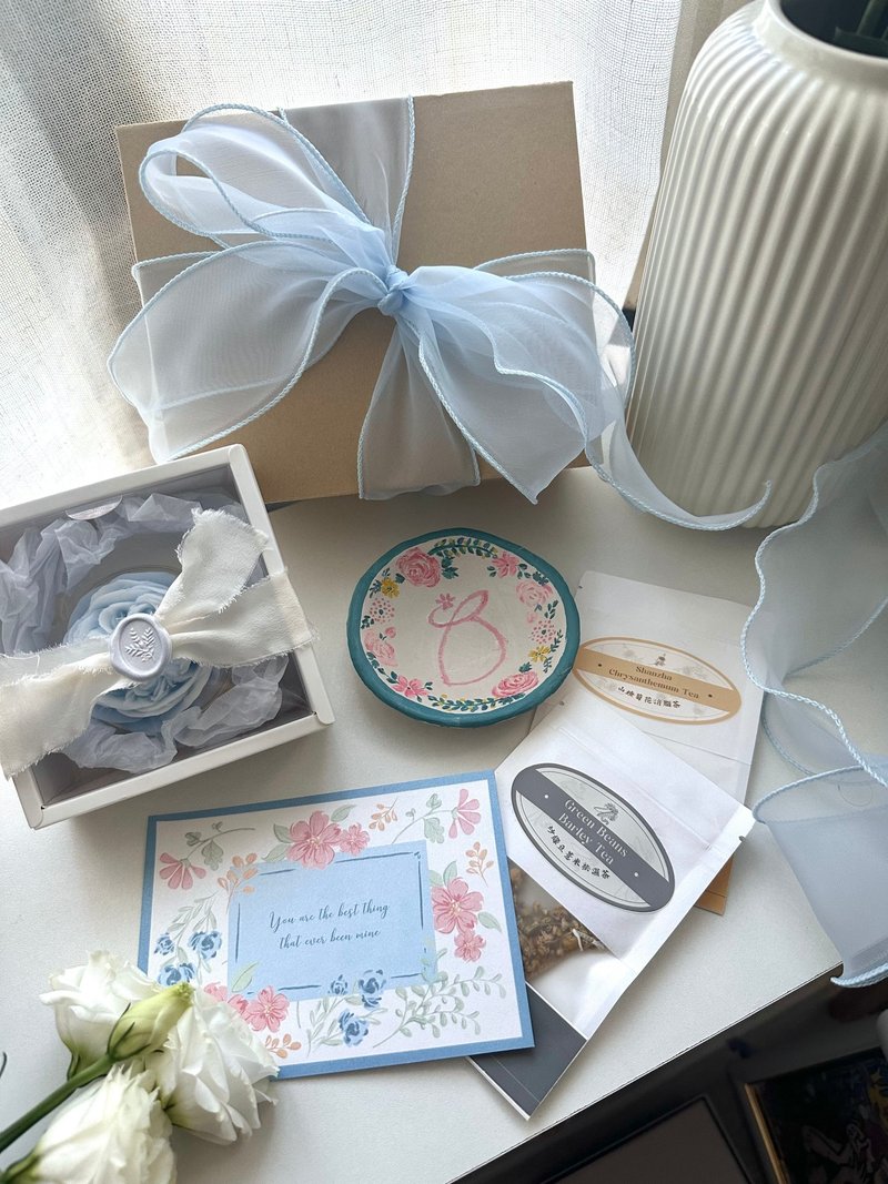 The Rosie's Bridesmaid Present Set (Accessories Plate/ Tea Bag/ Scented Candle) - Pottery & Glasswork - Pottery 