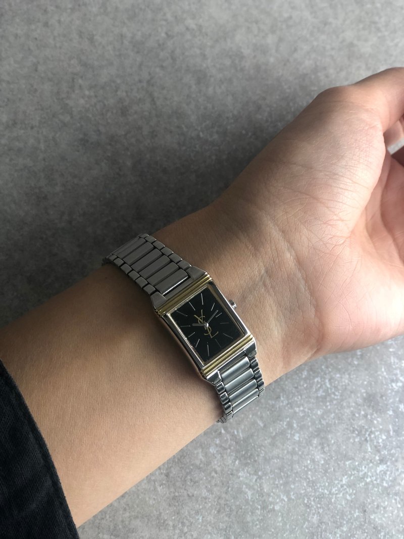 【Direct from Japan Luxury Pre-owned Bag】 Yves Saint Laurent Watch Silver Gold Rectangular Quartz 5421-H04732Y ipgkvu - นาฬิกาผู้หญิง - สแตนเลส สีเงิน