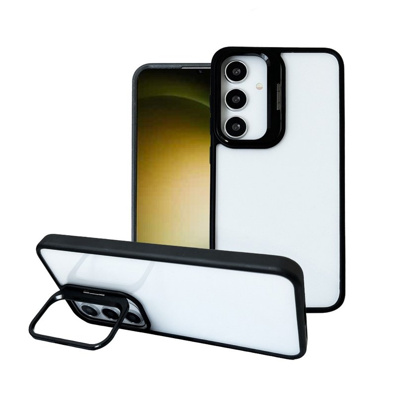CASE SHOP Samsung S24+ 鏡頭支架站立保護殼-黑 - 手機殼/手機套 - 塑膠 黑色