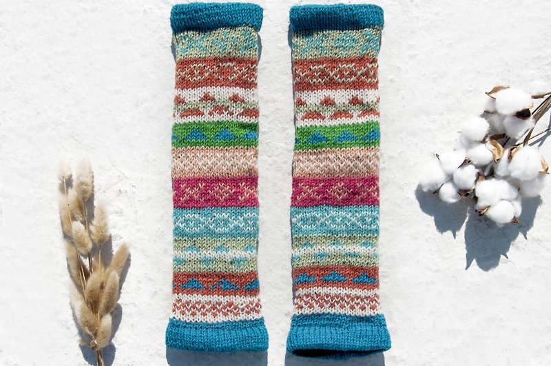 Knitted pure wool knit socks/woven wool socks/inner brushed socks/warm socks-blue ocean - ถุงเท้า - ขนแกะ หลากหลายสี