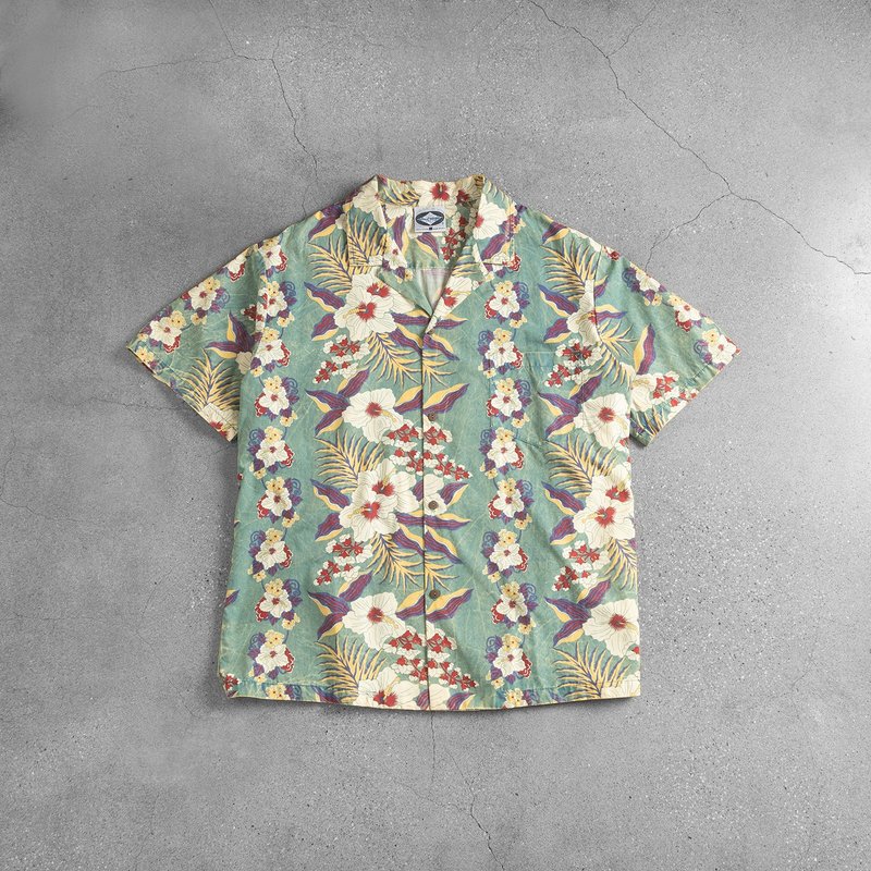 Aloha Shirts 夏威夷衫 / 古巴領襯衫、夏季古著襯衫、保齡球襯衫 - 男襯衫/休閒襯衫 - 其他材質 綠色