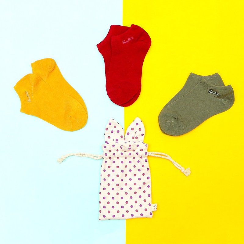 [Include Yunfu bag] Collagen antibacterial deodorant socks 2 pairs + hand bundle pocket with Yunfu bag (limited to 50 groups) - Socks - Cotton & Hemp Multicolor