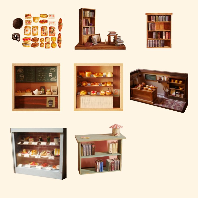 出售微型娃娃屋 8 件套 - 擺飾/家飾品 - 木頭 